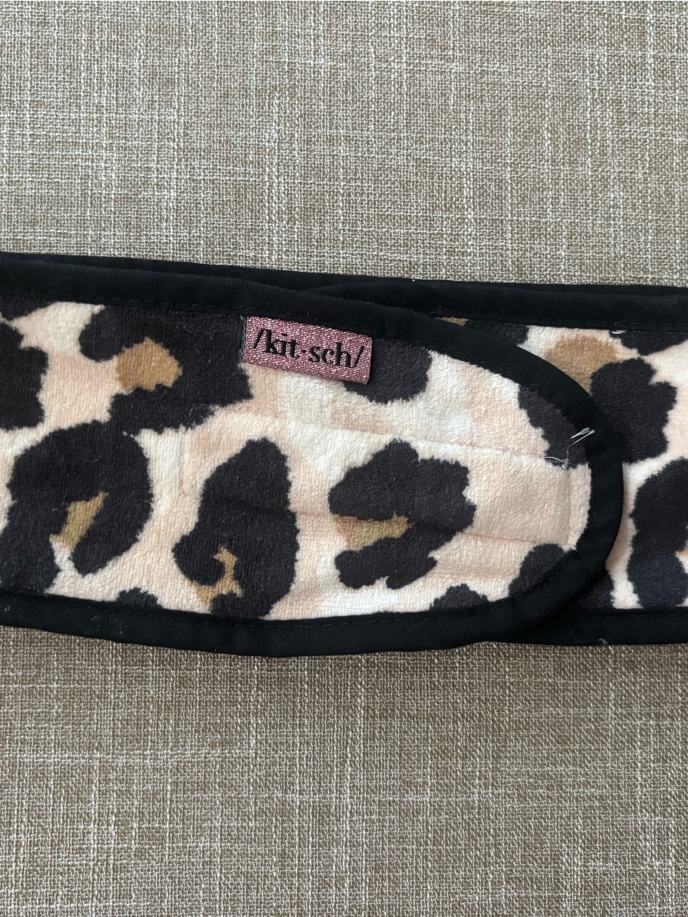 Kitsch Leopard-Print Plush Makeup Headband in Pink, Black & Tan